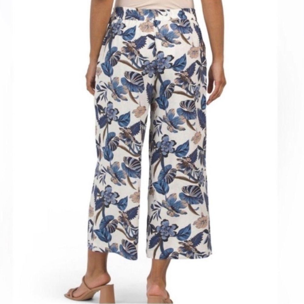 Sigrid Olsen Floral Belted Linen Blend Pants Size… - image 2
